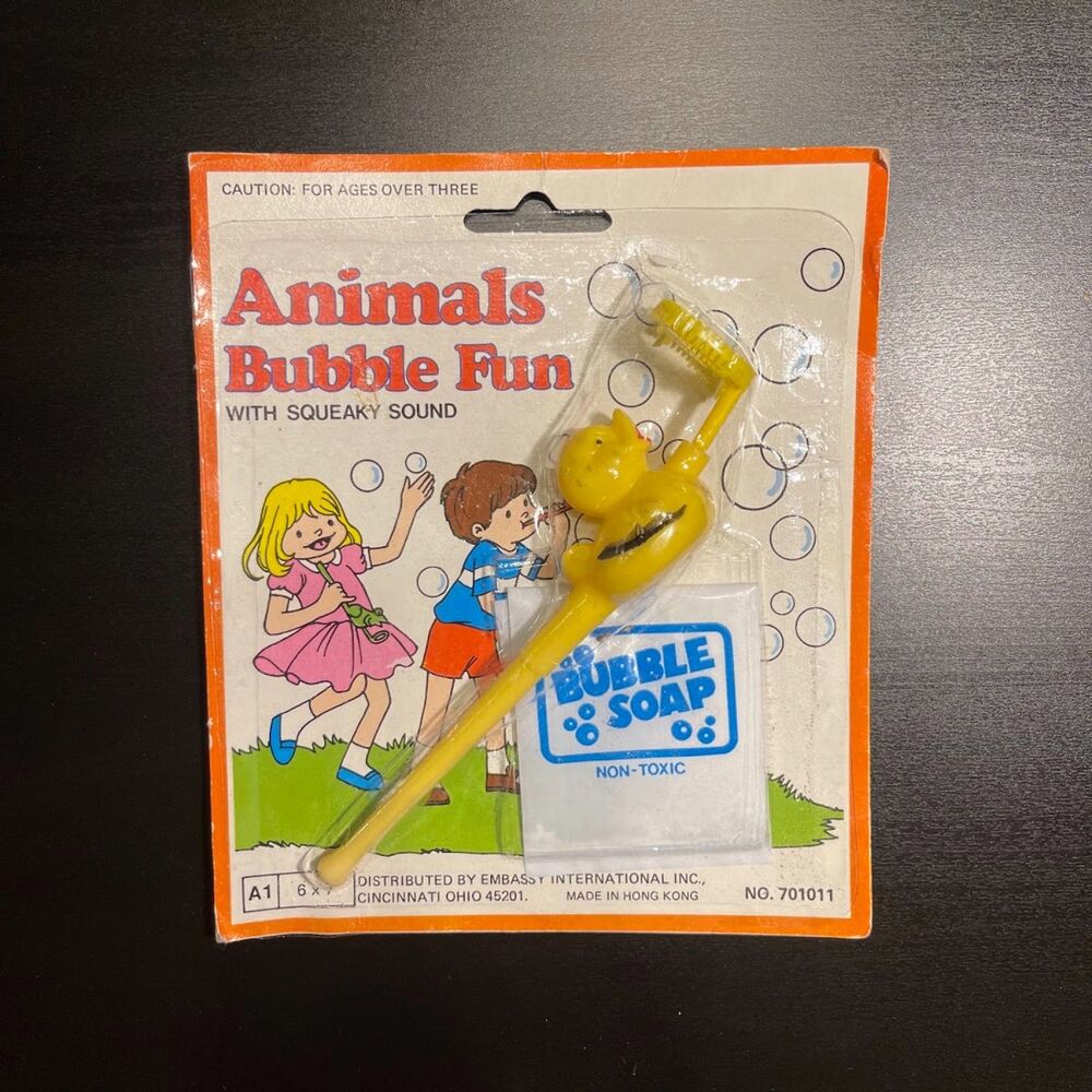 Vintage Bubble Blower Animal Duck Squeaky Sound 1970's In Package